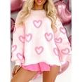 thumbnail image 2 of EYIIYE Chandail Duveteux à Cœur pour Femmes Adolescente Fille Manches Longues Tricot Chandail Col Rond Tricot Torsadé Épais Chandails Femmes Ample Décontracté Hauts Doux pour Printemps Hiver Automne Vêtements d'Extérieur, 2 of 9