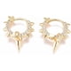 thumbnail image 1 of 1 par de pendientes de aro de latón estilo punk con circonitas cúbicas transparentes y accesorios de joyería dorados., 1 of 2