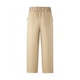 thumbnail image 6 of HILEELANG 4-15 Little/Big Boys and girls Chino Pants Straight Leg Button Front Twill School Uniform Everyday Wear Khaki 1 Pack,Size 13-14T, 6 of 13