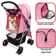 thumbnail image 3 of Carriola para Mascotas Cochecito para Perros y Gatos Pequeños - Medianos Plegable Cesta de Almacenamiento Ruedas con Freno - Rosa, 3 of 7
