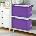 thumbnail image 6 of Ryvnso Dark Purple Storage Bins Large Basket Foldable Cube Toys Organizer with Handles 1 PC, 6 of 7