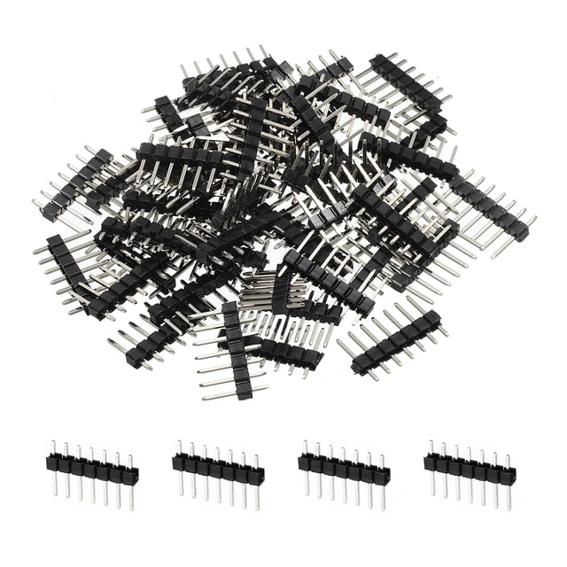 Unique Bargains Pack of 50 Straight Pin Header DIP Single Row 7 Pin 2.54mm Pitch Gold Plated