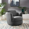 thumbnail image 1 of Modway Fauteuil Pivotant en Velours de Performance, Gris, 1 of 9
