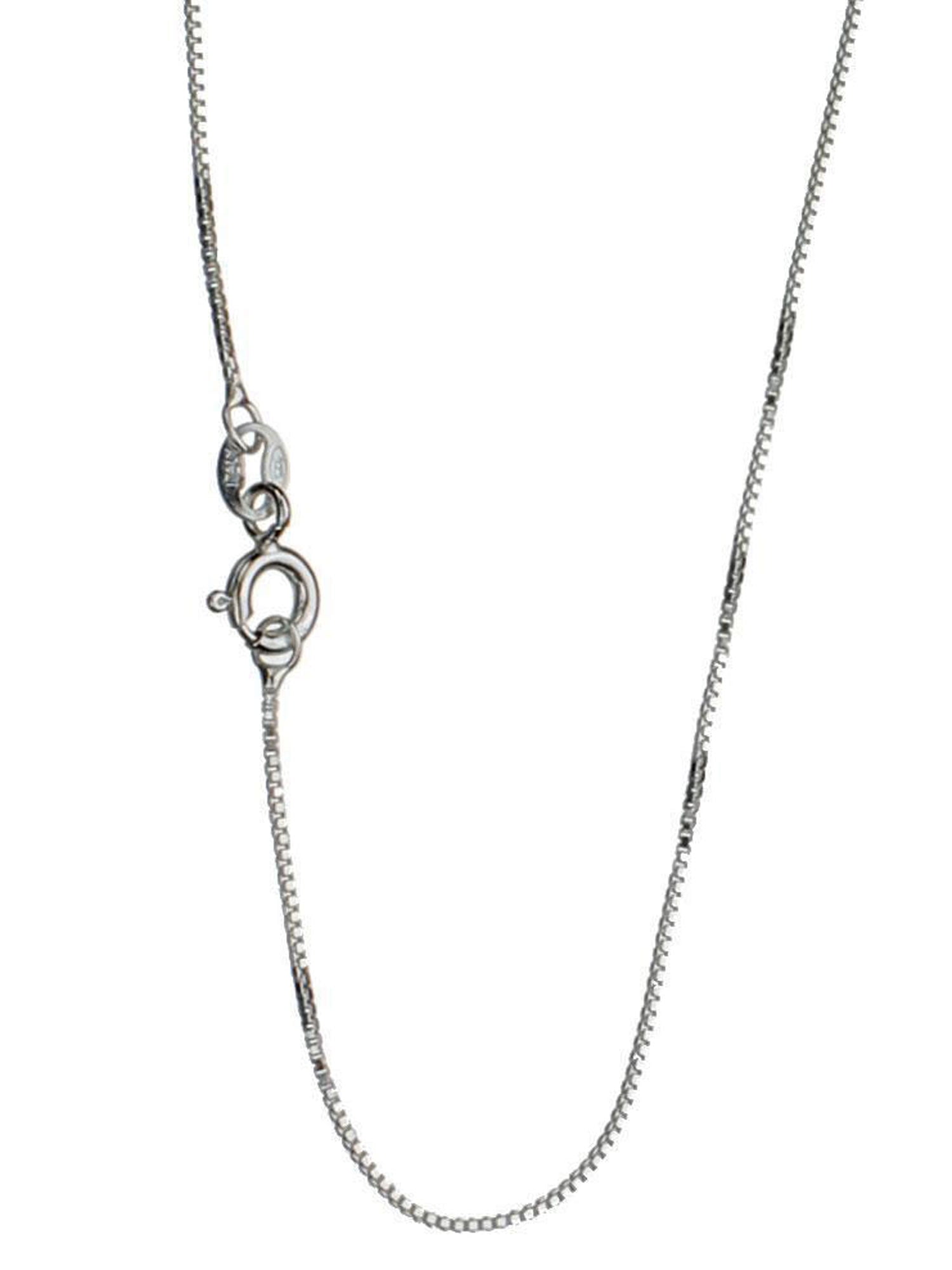 Made in Italy Cleaning Cloth 1mm 925 Sterling Silver Nickel-Free Box Chain Necklace 14 inches