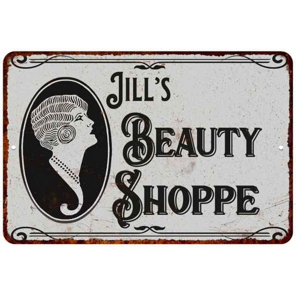 Jill's Beauty Shoppe Chic Sign Vintage Decor 8x12 Metal Sign 208120021162