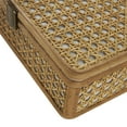 thumbnail image 4 of DecMode Handmade Woven Rattan Brown Rattan Decorative Box with Bronze Latches, 2 Count, 4 of 10