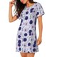 thumbnail image 2 of Easygdp Daisies Flowers Camisón de manga corta para mujer, informal, estampado, 2 of 6