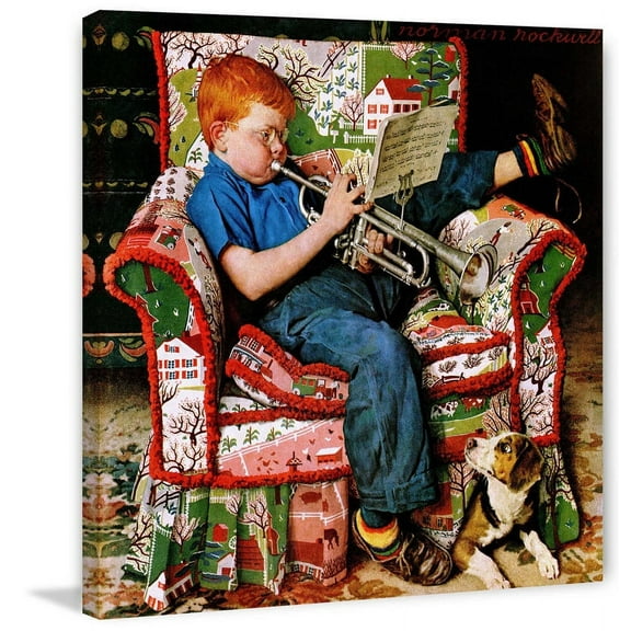 Marmont Hill "Trumpeter" by Norman Rockwell Painting Print on Canvas