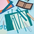 thumbnail image 4 of 10pcs Acrylic Bookbinding Spacer Tools Dark Cyan Shape Straight Edge Book Binding Kit DIY, 4 of 5