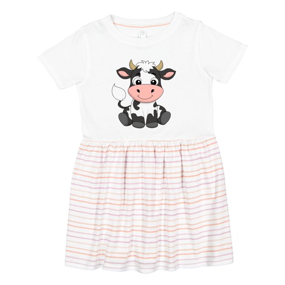 Inktastic Cute Black and White Holstein Cow Girls Toddler Dress