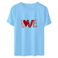 thumbnail image 5 of Kayannuo Love Heart Printed Womens Tees Valentine's Day T Shirts for Women Women's Printed Short Sleeved Round Neck T-shirt Tops, 5 of 6