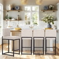 thumbnail image 2 of Sophia & William 24.6" Bar Stools Set of 4 PU Leather Counter Height Bar Stools with Back Modern Counter Height Chair for Kitchen Island, White, 2 of 8