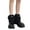 Black, variant on Women Aesthetic Fuzzy Leg Warmer Boot Cuffs Japanese Styles Letter Label Boot Covers Footless Short Socks Streetwear