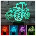 thumbnail image 1 of 3d Tractor Camión Coche Lámpara de luz nocturna Ilusión 7 Cambio de color Interruptor táctil Mesa Escritorio Decoración Lámparas Regalo con acrílico Flat Abs Base Usb Feliz Sencillez, 1 of 5