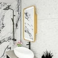 thumbnail image 6 of LiviNest Rectangle Medicine Cabinet Mirror with LED Lights & Storage - Modern Gold Wall Mounted Bathroom Mirror for Homeowners & Renovators - Large Capacity Adjustable Shelves & Touch Control for Org, 6 of 6