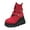 Red, variant on Women's Wedge Ankle Boots Fashion Platform Round Toe Belt Buckle Short Booties with Side Zipper Red 9(42)