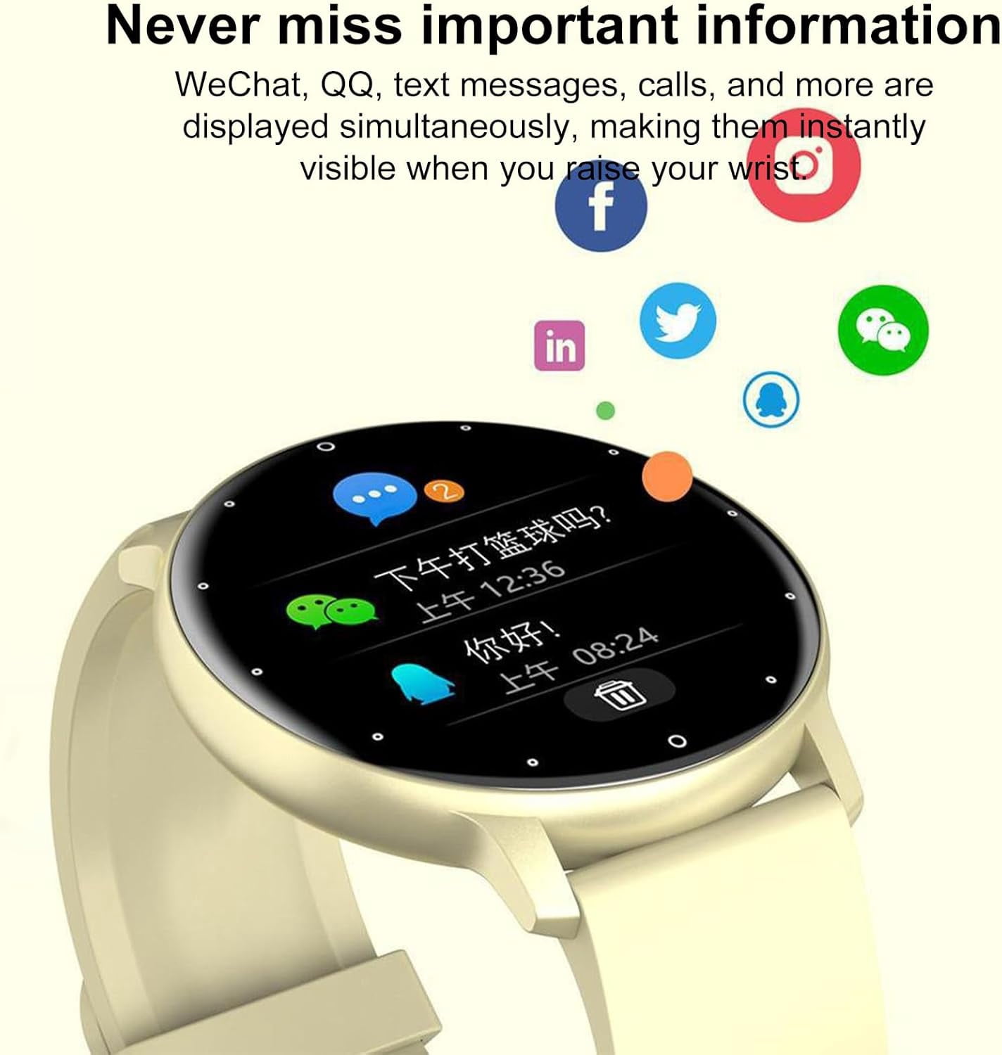 Aptofit Smartwatch - Ultra-Thin Lightweight Body for All-Day Comfort, Waterproof, Scientific Sleep Monitoring, Built-in Weather Forecast, Long-Lasting Battery (Blue)