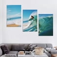 thumbnail image 4 of Nawypu Canvas Prints Wall Art - Surfer Riding Large Blue Ocean Wave Extreme Sports | Modern Wall Decor/Home Decoration Stretched Gallery Canvas Wrap Giclee Print & Ready to Hang - 12''x16''X3 Panel, 4 of 4