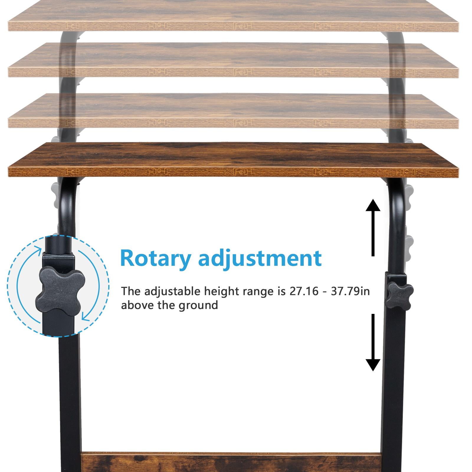 Ktaxon Laptop Table Adjustable Height Standing Computer Desk Portable Stand Up Work Station Cart Tray Side Table for Sofa and Bed, Retro