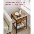 thumbnail image 5 of VASAGLE Mesita de Noche, Mesa Auxiliar, Mesa Auxiliar con cajón y Estante, para Dormitorio, Montaje Fácil, Acero, Diseño Industrial, Marrón Rústico y Negro, 5 of 5