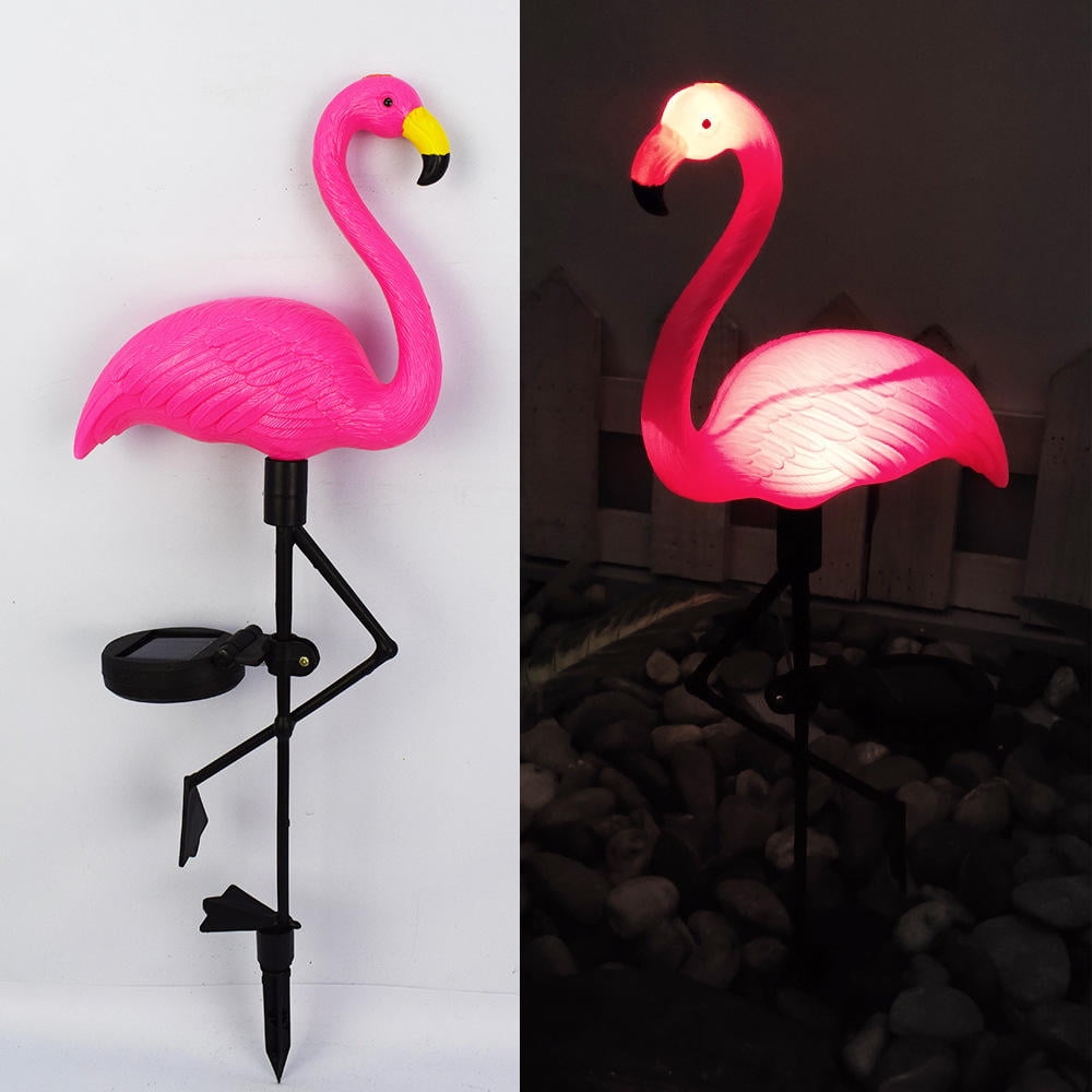 PXIWS 2 Pack Pink Flamingo Solar Outdoor LED Lawn Lights Decorative ...