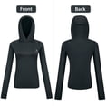 thumbnail image 4 of CAMEL Women's Sun Protection Clothing UPF 50+ Lightweight Womens Activewear Long Sleeve Rash Guard Shirts Breathable Sunscreen Hoodie Workout Tops Outdoor Hiking Black, 4 of 14