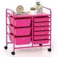 thumbnail image 1 of Costway Chariot Organisateur Roulant à 9 Tiroirs Rangement Utilitaire Outils Papier pour Scrapbooking Multi-Usage Rose Vif, 1 of 10