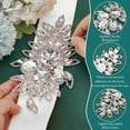 thumbnail image 5 of Crystal Rhinestone Applique Flower Glass Rhinestone Patch Brass Rhinestone Applique Sparkling Sewing Crystal Appliques for Bridal Dress Headpiece Belt Headpiece Sash Costume Accessories, 5 of 9