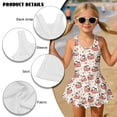 thumbnail image 4 of FOR U DESIGNS Girls One Piece Swimsuit with Skirt Quick Dry Bathing Suit Swimwear Bathing Suit for Kids 3-13 Years, Cat Mushroom Heart, 4 of 7