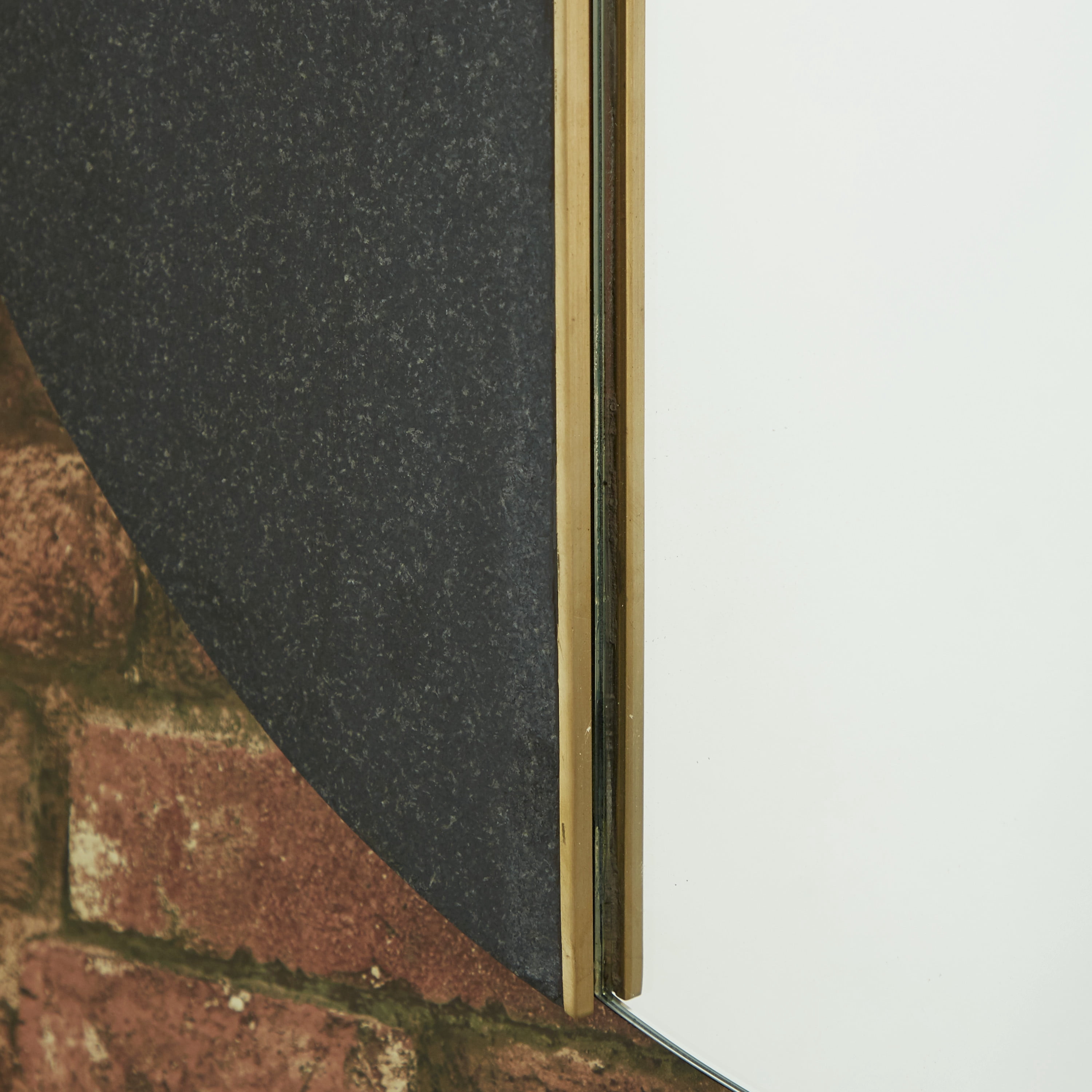 DecMode 28" x 28" Black Wall Mirror with Marble Accent