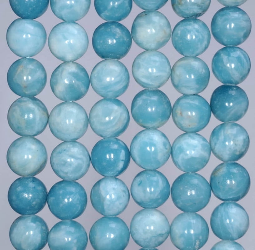 Larimar Quartz Gemstone Grade AAA Sky Blue Round Loose Beads 4mm 5mm 6mm 8mm 15.5 inch Full Strand