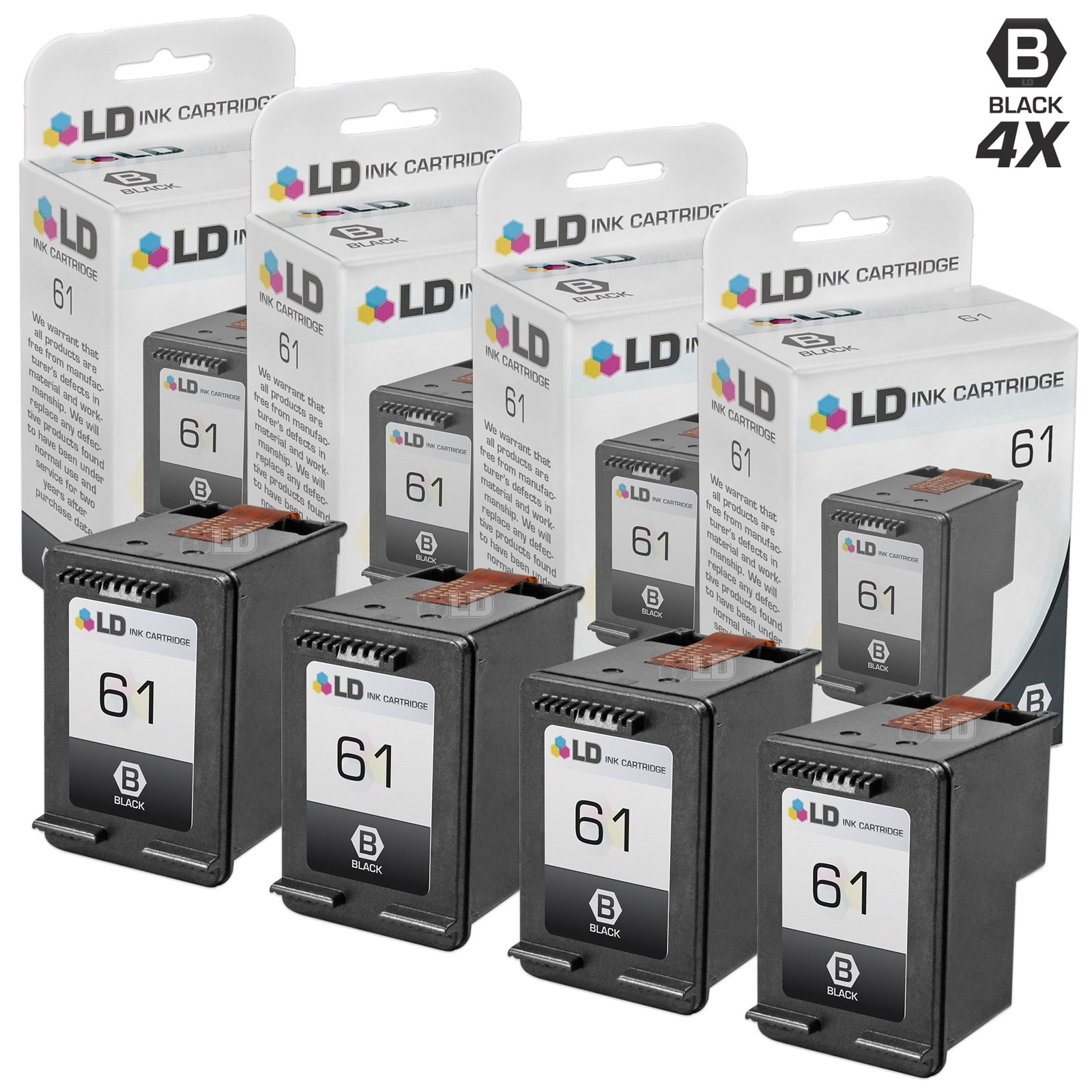 4 CH561WN BLACK Printer Ink Cartridge for HP 61 61 Officejet 2620 4630 4632