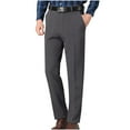 thumbnail image 1 of RXIRUCGD Men's Straight Solid Color Pocket Casual Suit Button Pants, Dark Gray, Size: 5XL/39, 1 of 4