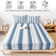 thumbnail image 5 of King Size Fitted Sheet Set - Blue Striped 3 Piece Bedding Sets 16" Deep Pocket Fitted Sheet with 2 Pillowcases, Farmhouse Vertical Stripes Geometric Brushed Microfiber Hotel Luxury Bed Sheets, 5 of 9