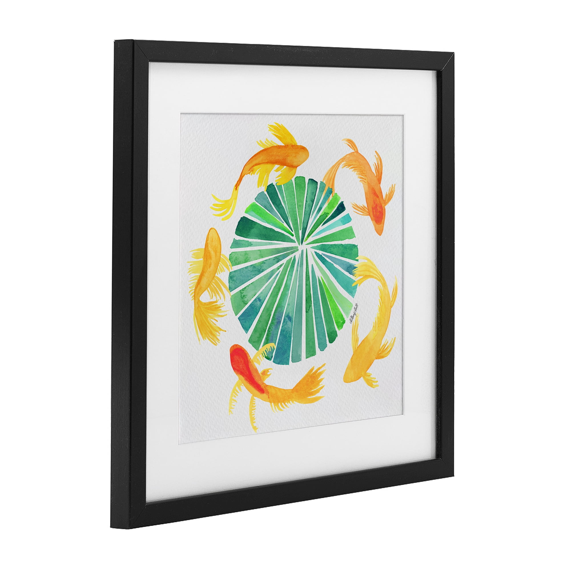 Stupell Industries Lotus Garden Orbital Fish Black Framed Print Under Glass, design by Hillary Holt
