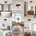thumbnail image 6 of Licperron Farmhouse 3-Light Black Flush Mount Ceiling Light Fixtures with Clear Glass Shades, 6 of 8