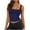 Blue, variant on AherBiu Going out Tops for Women Square Neck Cute Tank Tops Stretch Slim Fitted Basic Layer Shirts Camisole