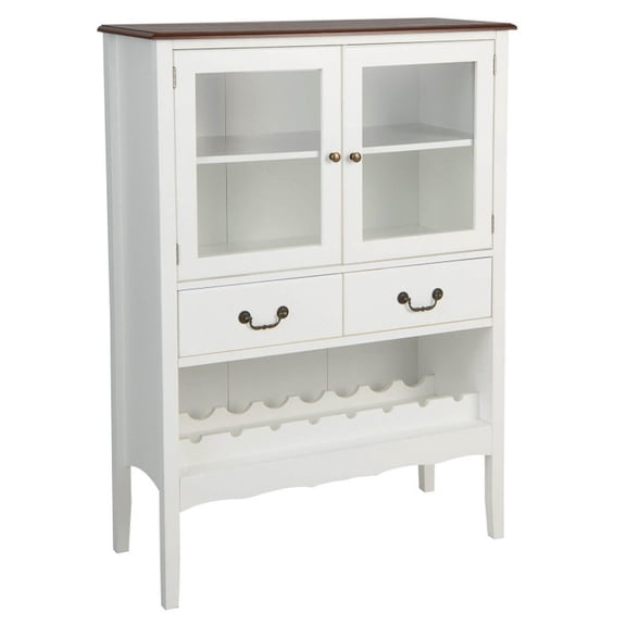 Furnibear 36" Modern Sideboard Buffet Cabinet with 2 Drawers and Adjustable Shelves for Home Kitchen - White