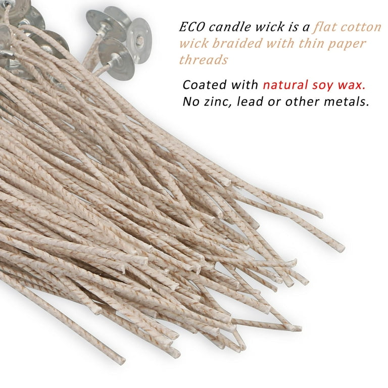 100pcs Eco Wicks Compatible With Soy Candles, 8 Inch Pre-waxed