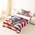 thumbnail image 5 of Manfei Racing Motocross Twin Sheets,Vintage American Flag Bedding,Blue Red White,3 Pieces,1 Fitted Sheet and 1 Pillowcase, 5 of 6