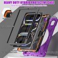 thumbnail image 4 of For iPad Pro 11 M4 2024/iPad Pro 11 M5 2025 Case 11 inch, 360 Hand Strap, Shoulder Strap, Kickstand, Rugged Drop Protection, Purple, 4 of 7