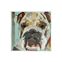 Stupell Industries Bulldog Pet Portrait Text Collage Graphic Art Unframed Art Print Wall Art, Design by Traci Anderson
