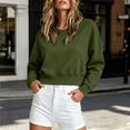 thumbnail image 2 of XuJwPNcy Crewneck Sweatshirts Women Lightweight Crop Tops Casual Basic Pullover Warm Comfortable Winter Clothes Outfit, 2 of 6