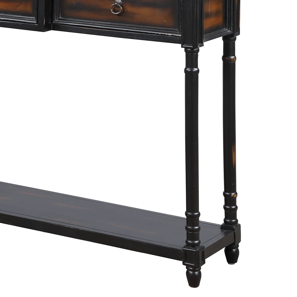 Lowestbest Exquisite Design Console Table, Luxurious Sofa Side Table with Drawers and Projecting Drawers, Espresso Lowestbest Exquisite Design Console Table, Luxurious Sofa Side Table with Drawers and Projecting Drawers, Espresso