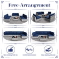 thumbnail image 3 of KIGOTY 7 Piece Outdoor Patio Furniture, Wicker Rattan Outdoor Conversation Set Sectional Sofas for Backyard, Garden, Gray-white Navy blue, 3 of 9