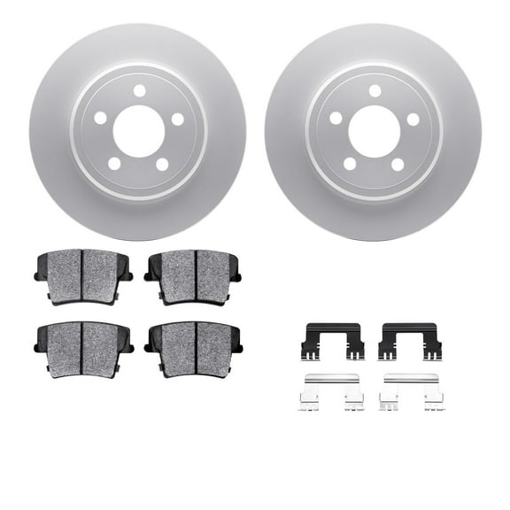 Dynamic Friction Company Rear Geospec Brake Rotors with 5000 Advanced Brake Pads includes Hardware 4512-39048