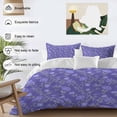 thumbnail image 3 of 3 Piece Purple Floral Duvet Cover Set Full Size, Microfiber Comforter/Quilt Cover with Corner Ties and 2 Pillowcases, Spring Abstract Art Flower Botanical All Season Soft Bedding with Zipper Closure, 3 of 8
