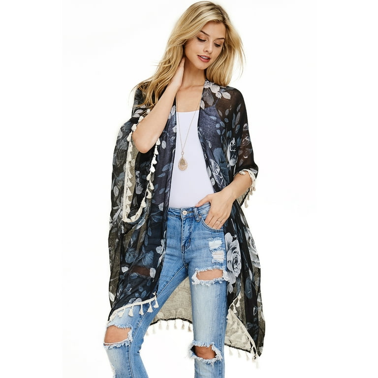 Tassel kimono deals cardigan