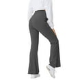 thumbnail image 3 of Langwyqu Women's Bootcut Yoga Pants Crossover Female Casual Trousers Split Flare Leggings with Pocket, 3 of 5