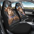 thumbnail image 2 of XYZCANDO Stylish Front Car Seat Covers with Funny Highland Cow Design - Breathable Durable Protectors For All Vehicle Types, 2 of 8